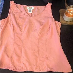 Peach pure silk top